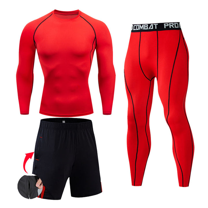 Premium Men’s Compression Sportswear Set – Gym Tights & Rashguard, Workout & Running Tracksuit, Training Clothes for Jogging