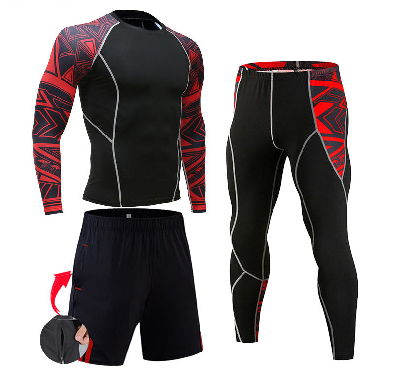 Premium Men’s Compression Sportswear Set – Gym Tights & Rashguard, Workout & Running Tracksuit, Training Clothes for Jogging