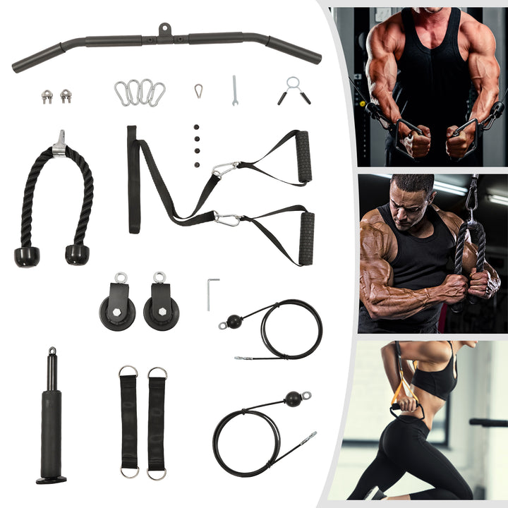 Premium Cable Pulley System – Adjustable Gym Fitness Equipment for Lat Pull, Tricep, Bicep, Back & Shoulder Workout, High 