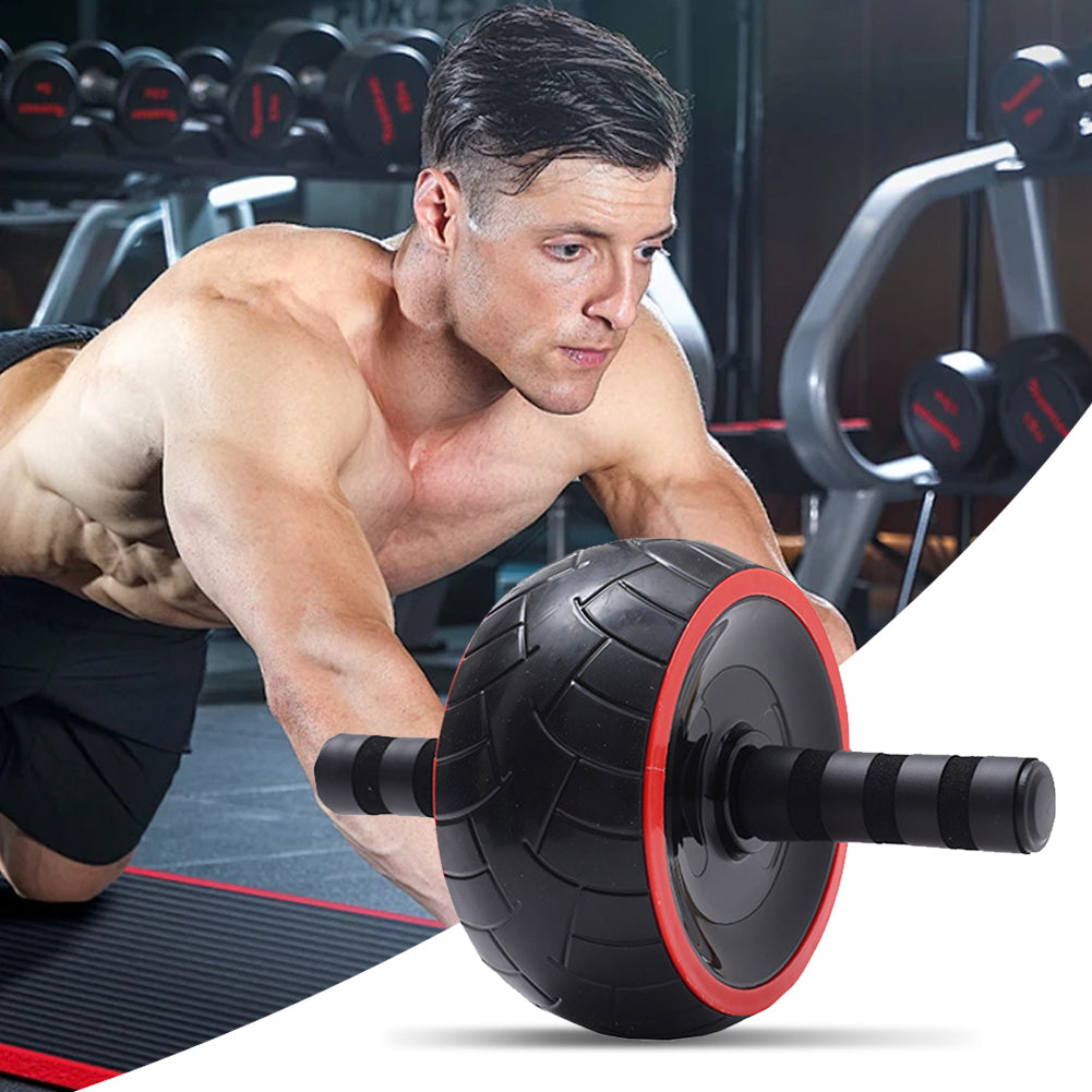 Premium Single-Wheel Ab Roller for Core & Abdominal Muscle Training - Mute, Rubber Wheel for Home Exercise & Bodybuilding, 