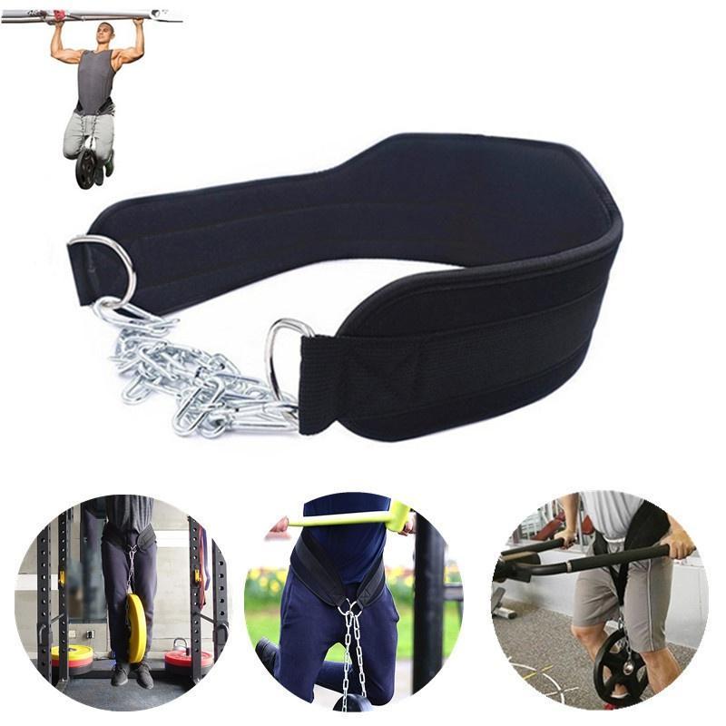 Premium Thicken Weight Lifting Belt with Chain – Dipping Belt for Pull Up, Chin Up, Kettlebell, Barbell, Bodybuilding, 