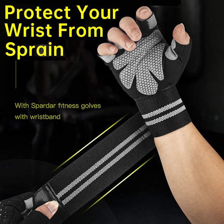 Premium Half Finger Gloves for Gym & Cycling - Anti-Slip Gel Pad Workout Gloves for Men & Women, Fingerless Fitness Gloves,