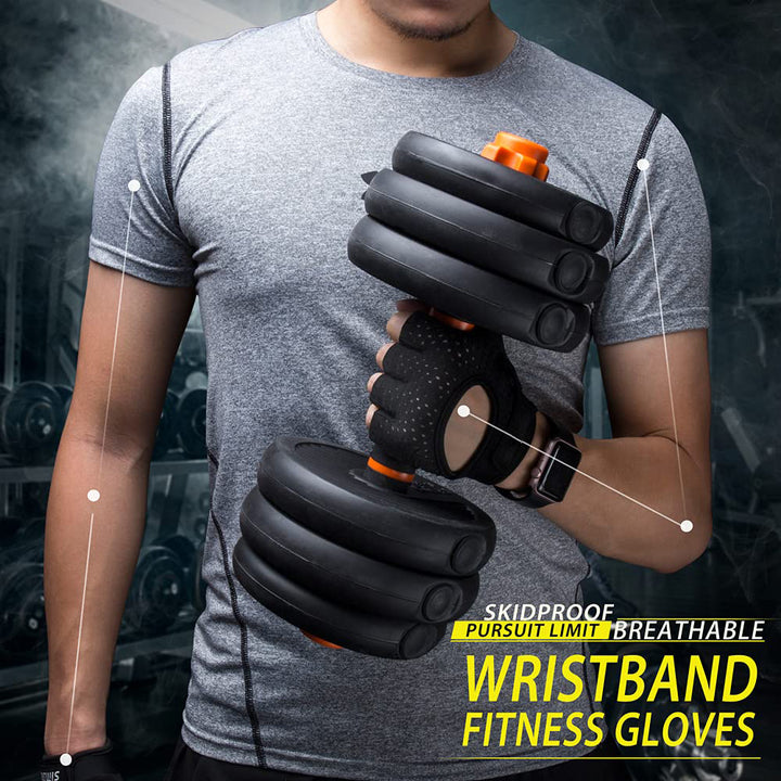 Premium Half Finger Gloves for Gym & Cycling - Anti-Slip Gel Pad Workout Gloves for Men & Women, Fingerless Fitness Gloves,