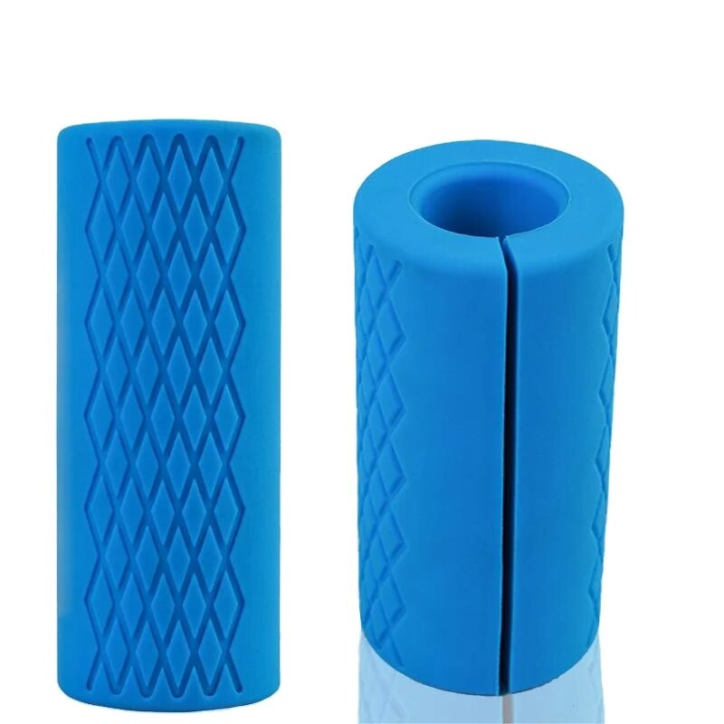 Premium Thick Bar Dumbbell Handles for Weightlifting - Anti-Slip Silicon Grip, Forearm Strength Support, Joint Pain Relief,