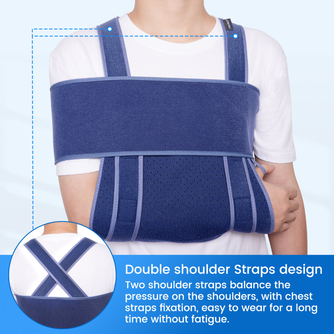 Premium Arm Sling for Adults - Broken Forearm Support, Elbow Sprain & Shoulder Injury Immobilizer, Ventilated & Breathable 