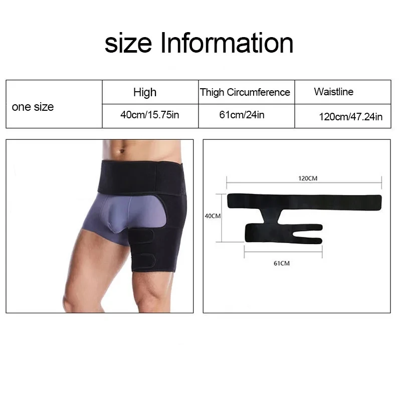 Premium Sciatica Nerve Pain Relief Compression Brace - Adjustable Groin & Thigh Support, Neoprene Warmth for Arthritis, Injur