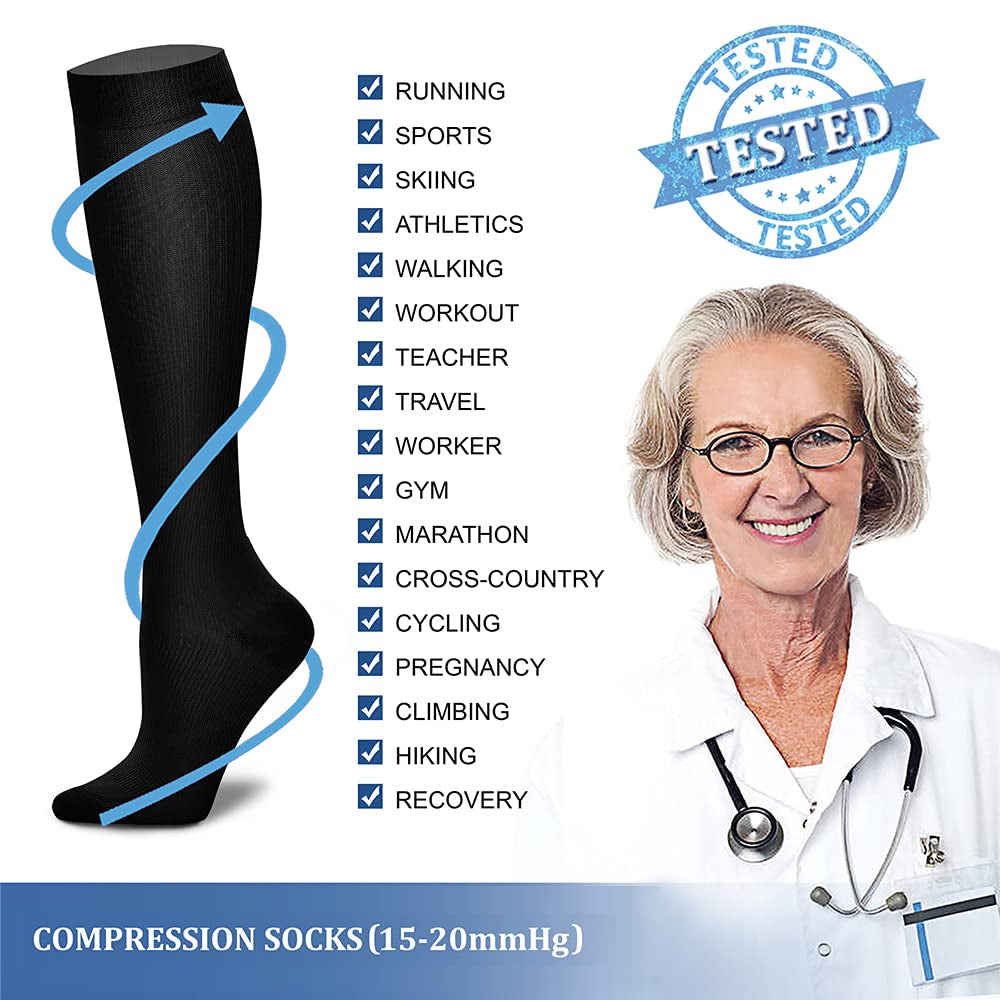 Premium Compression Socks 20-30mmHg for Men & Women – Medical Nursing Stockings for Varicose Veins, Edema, Pregnancy