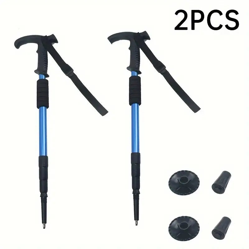 Premium Folding Trekking Pole for Hiking & Walking – Portable Carbon Steel Stick, Adjustable Length, Lightweight & Easy to 
