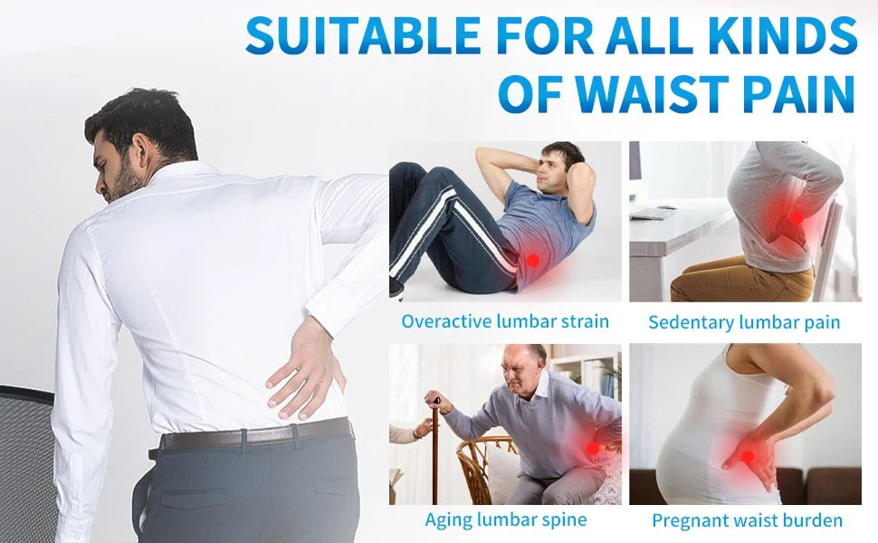 Premium Lumbar Support Pillow – Memory Foam Back Cushion for Car Seat & Office Chair – Ergonomic Waist Pillow for Lower Back Pain Relief, Breathable Removable Cover - StrengthXPhysiotherapy