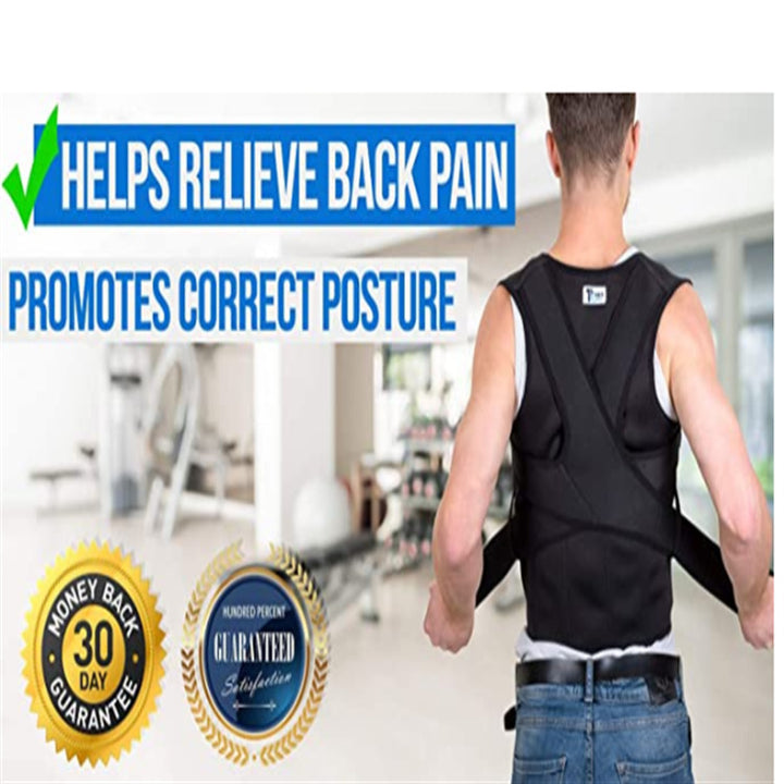 Premium Adjustable Shoulder Brace for Sports, Back Pain Relief, Compression Support, Double Bandage Strap, Lightweight  