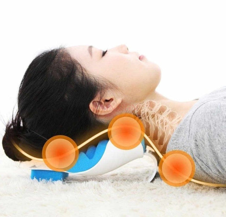 Premium Neck Support Pillow – Chiropractic Relaxer & Shoulder Traction Stretcher – Therapeutic Cervical Spine Alignment 