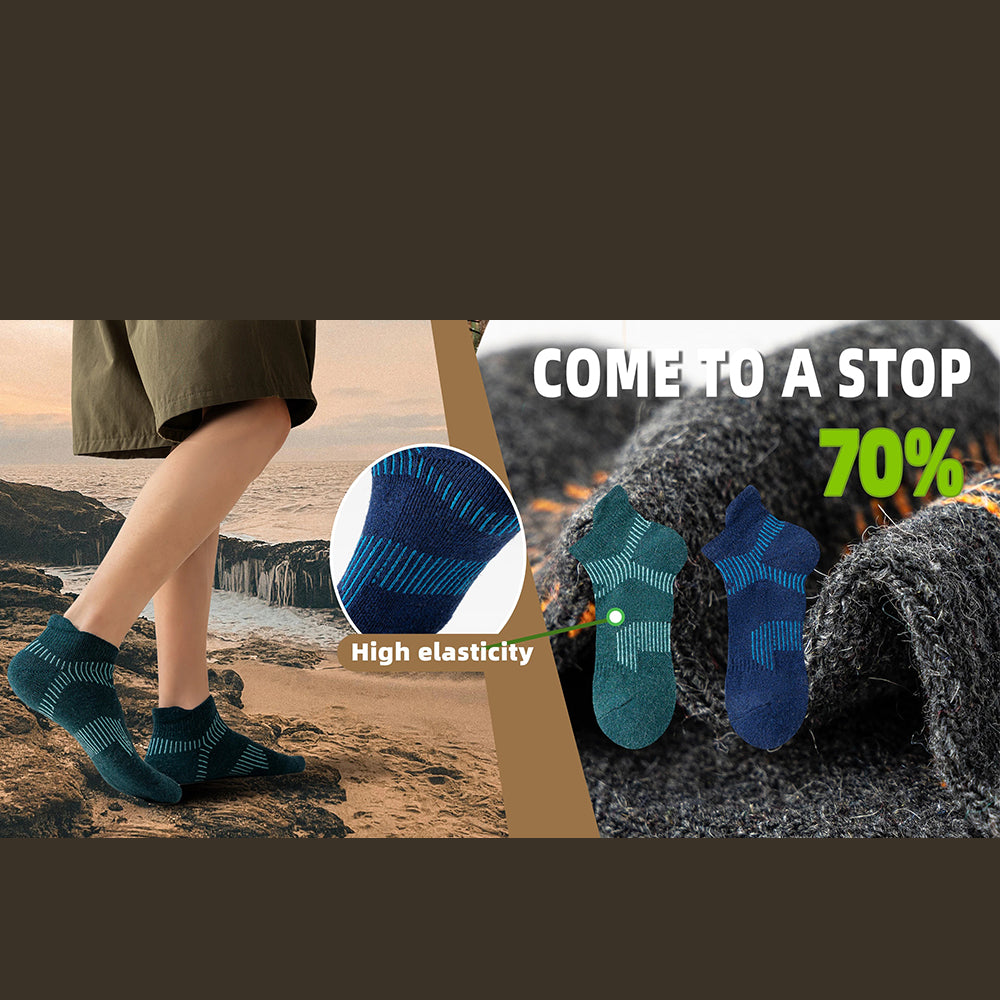 Premium Sweat Absorbing Compression Running & Hiking Socks – 6 Pairs, Thick Cotton Ankle Sports Socks for Men & Women, Low Cut, Breathable, Moisture-Wicking, Compression Support - StrengthXPhysiotherapy