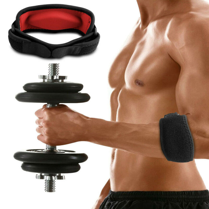 Premium Tennis Elbow Support Brace for Golfers, Epicondylitis Relief, Gym & Sport Protector, Adjustable Clasp for Badminton,