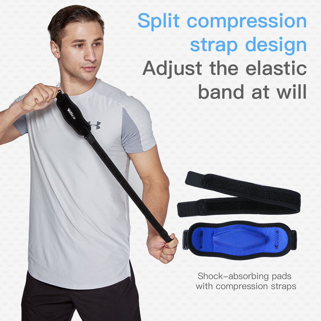 Premium Tennis Elbow Support Brace for Golfers, Epicondylitis Relief, Gym & Sport Protector, Adjustable Clasp for Badminton,