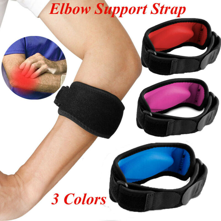 Premium Tennis Elbow Support Brace for Golfers, Epicondylitis Relief, Gym & Sport Protector, Adjustable Clasp for Badminton,