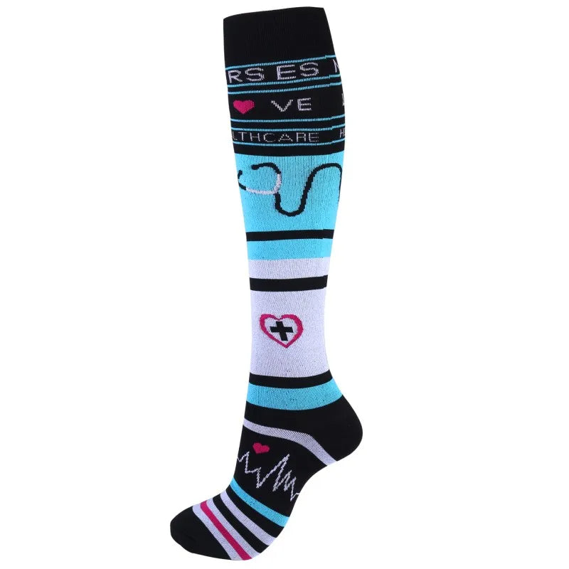 Premium Cycling Compression Socks for Men & Women – Prevent Varicose Veins, Edema & Diabetes – Knee Support for Running,