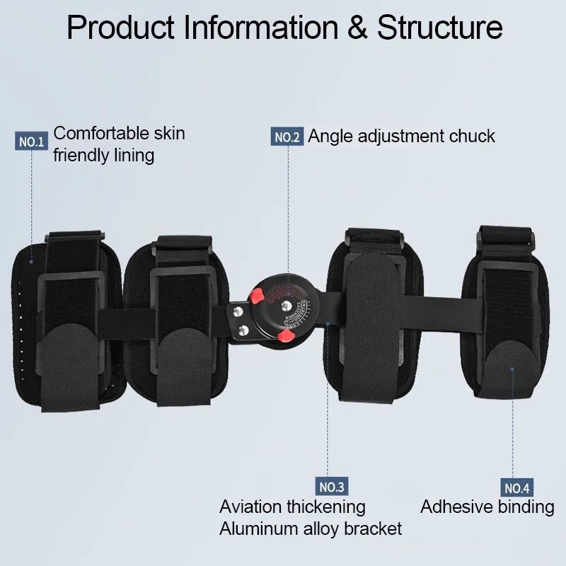 Premium Adjustable Hinged Knee Brace for Postoperative Recovery, ROM Immobilizer for ACL, MCL, Meniscus Tear, and Ligament 