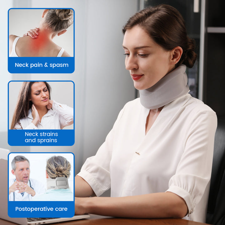 Premium Adjustable Neck Brace for Pain Relief - Soft Cervical Collar for Sleeping, Travel, and Posture Support | Ergonomic  