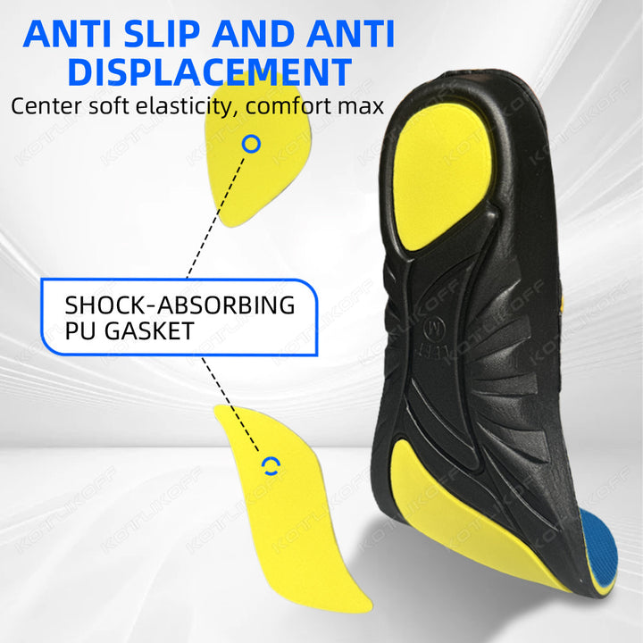 Premium High Arch Support Orthopedic Insoles for Plantar Fasciitis Relief, Cushioning Foot Inserts for Flat Feet, Deep Heel 