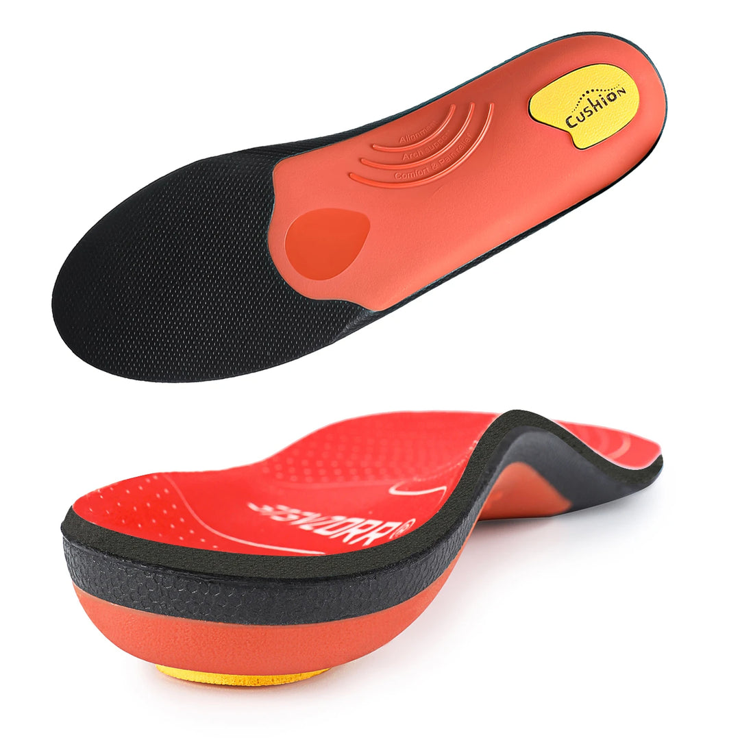 Premium Arch Support Insoles for Pain Relief - Heavy-Duty Orthotics for Flat Feet, Heel Pads, and Plantar Fasciitis in Work Boots for Men and Women - StrengthXPhysiotherapy