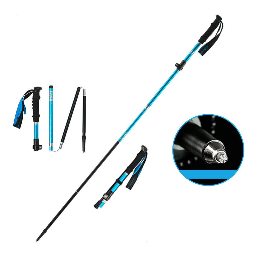 Premium Ultralight Folding Trekking Pole – Adjustable Telescopic Walking Stick, Aviation-Grade Aluminum Alloy, EVA Anti-Slip Handle, Portable for Hiking, Camping, and Outdoor Adventures - StrengthXPhysiotherapy