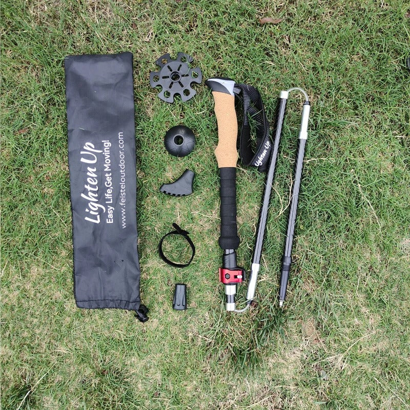 Premium Ultralight Folding Trekking Pole – Adjustable Telescopic Walking Stick, Aviation-Grade Aluminum Alloy, EVA Anti-Slip Handle, Portable for Hiking, Camping, and Outdoor Adventures - StrengthXPhysiotherapy