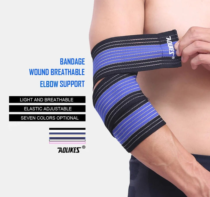 Premium Elbow Strap Bandage for Weightlifting & Fitness – 100cm Long Breathable Support Brace for Gym, Bench Press, Sports Injury Protection - StrengthXPhysiotherapy