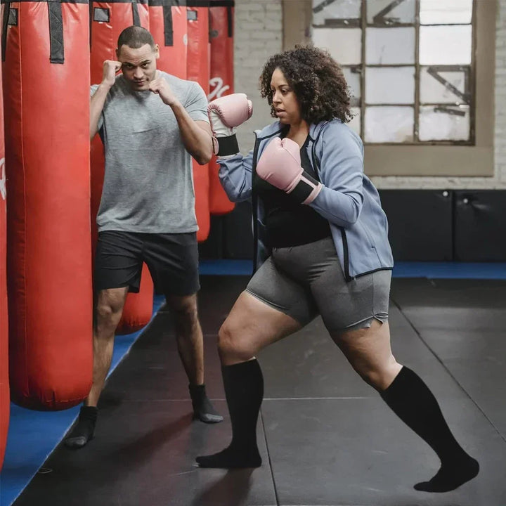 Premium Plus Size Compression Socks for Women & Men – 20-30mmHg Graduated Support – Open Toe, Toeless, Wide Calf – Medical 