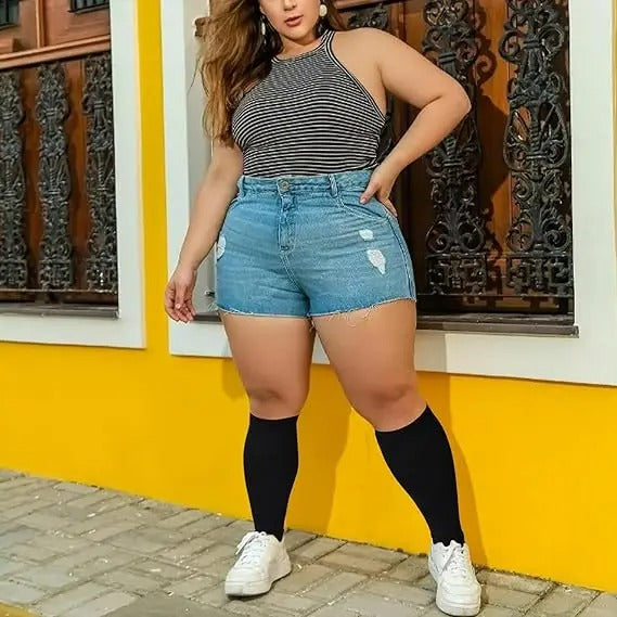 Premium Plus Size Compression Socks for Women & Men – 20-30mmHg Graduated Support – Open Toe, Toeless, Wide Calf – Medical & Travel - StrengthXPhysiotherapy