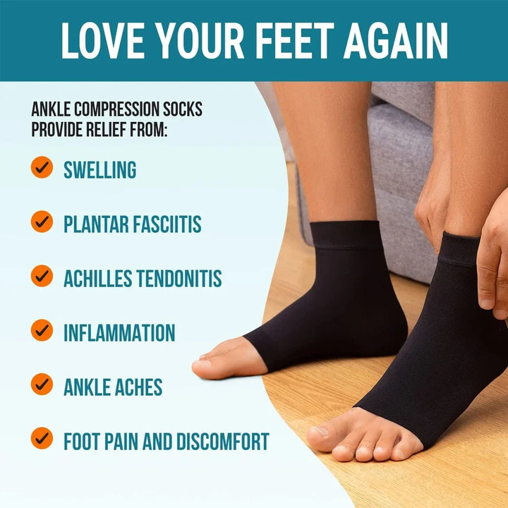 Premium Neuropathy Compression Socks for Ankle Swelling, Plantar Fasciitis Relief, 20-30mmHg Graduated Support, Moisture-