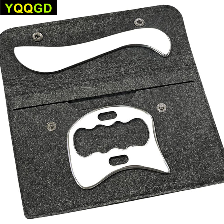 Premium Stainless Steel Gua Sha Massage Tool Set - Myofascial Release Scraper for Muscle Pain Relief, Blood Circulation, and 