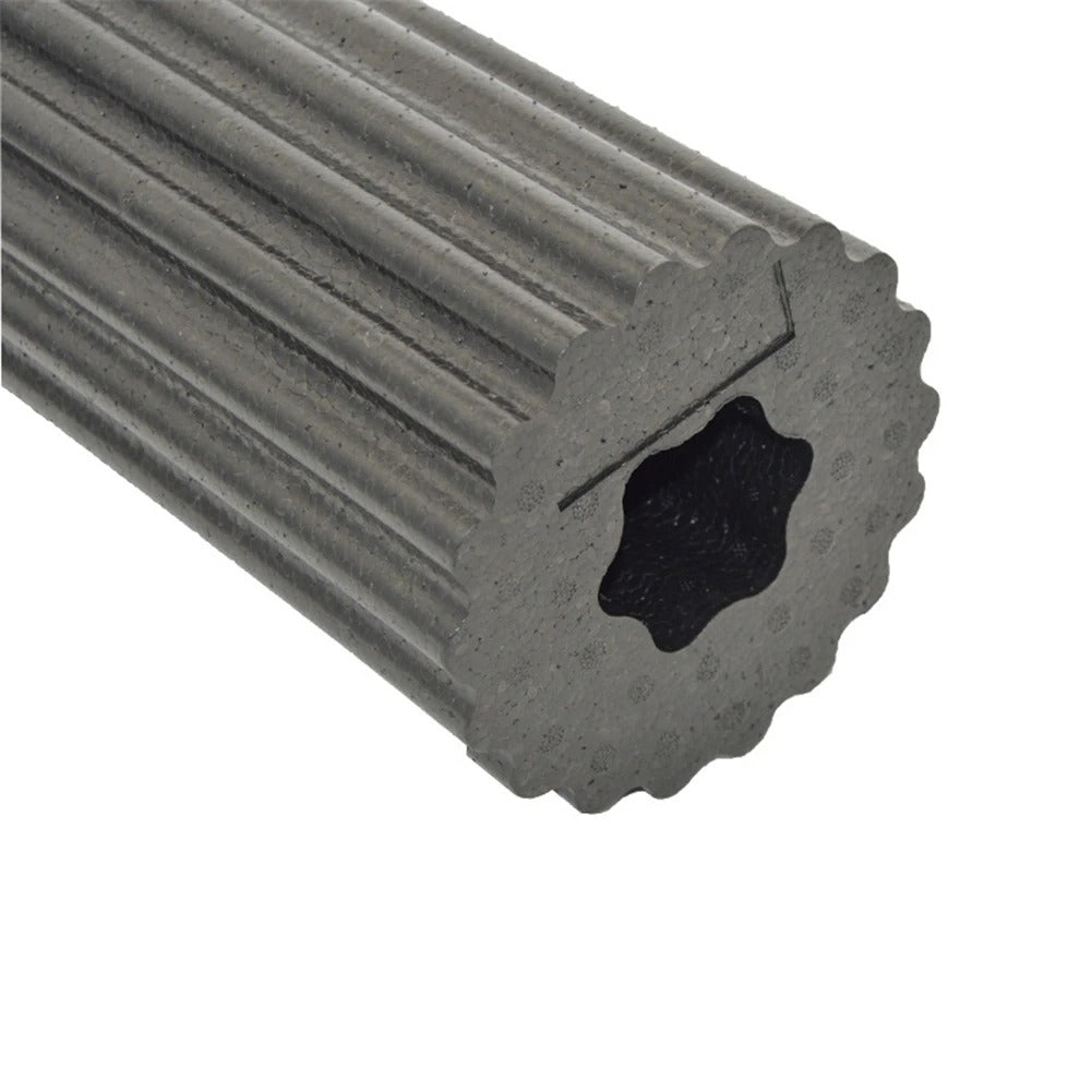 Premium EPP Foam Roller for Muscle Relaxation, Yoga Column, High Hardness, Hollow Shaft, Lean Leg Fitness, Plum Shaped Design, Smooth Surface, Black & Red, 30x15x15cm - StrengthXPhysiotherapy