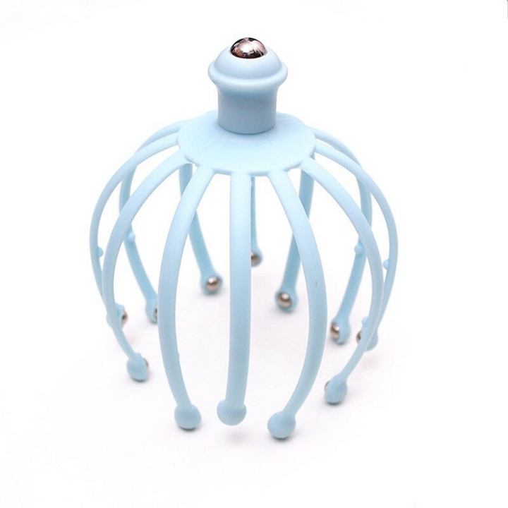 Premium Head Massager - Octopus Scalp Scratcher with Stainless Steel Tentacles for Deep Tissue Relaxation, Acupoint