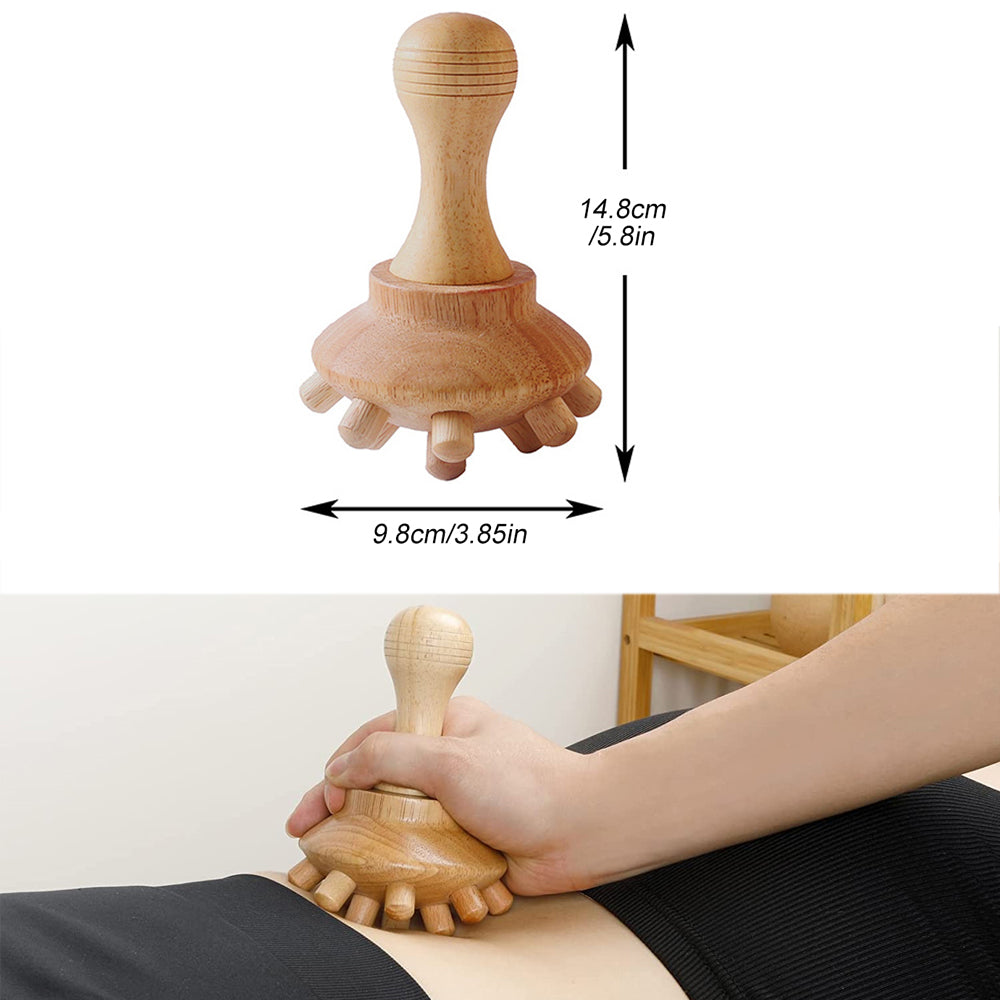 Premium 6-in-1 Wood Therapy Massage Tool Set for Lymphatic Drainage, Anti-Cellulite Fascia Massage Roller, Muscle Relaxation