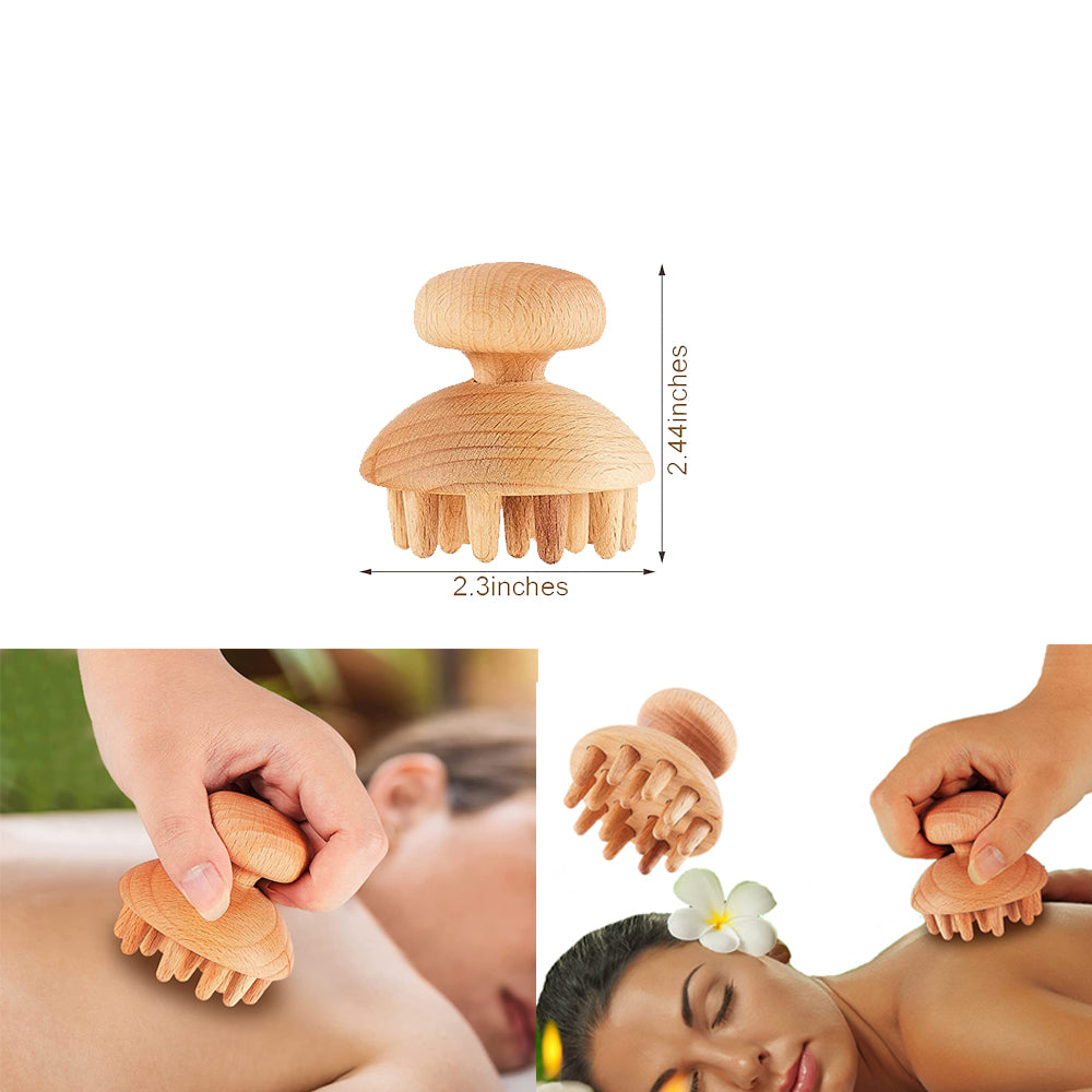 Premium 6-in-1 Wood Therapy Massage Tool Set for Lymphatic Drainage, Anti-Cellulite Fascia Massage Roller, Muscle Relaxation