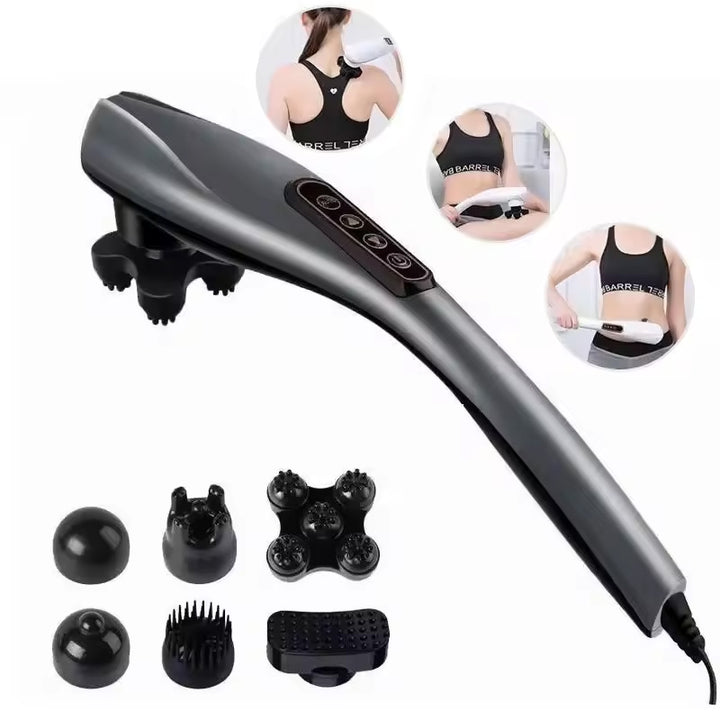 Premium Infrared Electric Handheld Massager with Heat - Full Body Percussion Massage Stick for Neck, Back, and Waist Relief, 