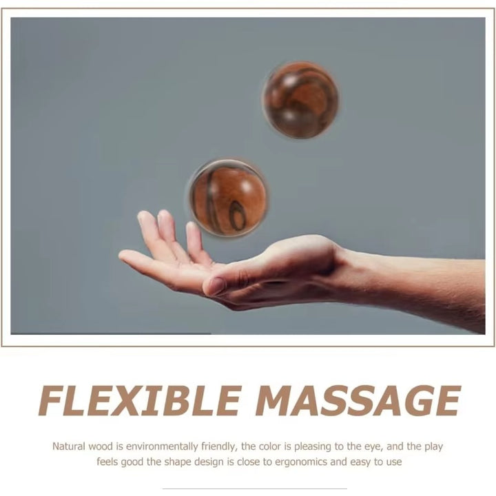 Premium Wooden Massage Balls for Hand Exercise, Stress Relief, and Finger Strength – Set of 2, Ideal for Arthritis, Carpal Tunnel, and Rehabilitation - StrengthXPhysiotherapy