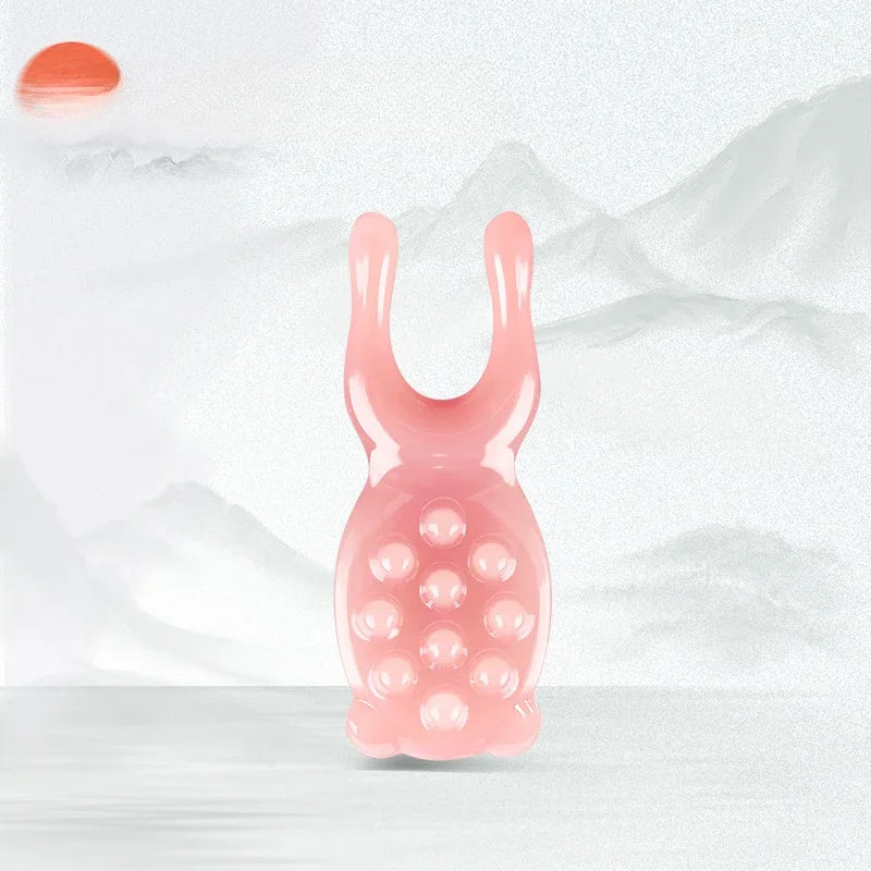 Premium Resin Face Lifting Gua Sha Tool - Y-shaped Fork Massage Plate for Facial Sculpting, Nose Massage, and Trigger Point