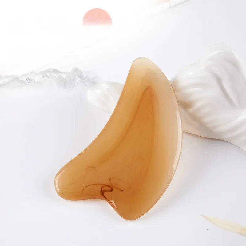 Premium Resin Face Lifting Gua Sha Tool - Y-shaped Fork Massage Plate for Facial Sculpting, Nose Massage, and Trigger Point