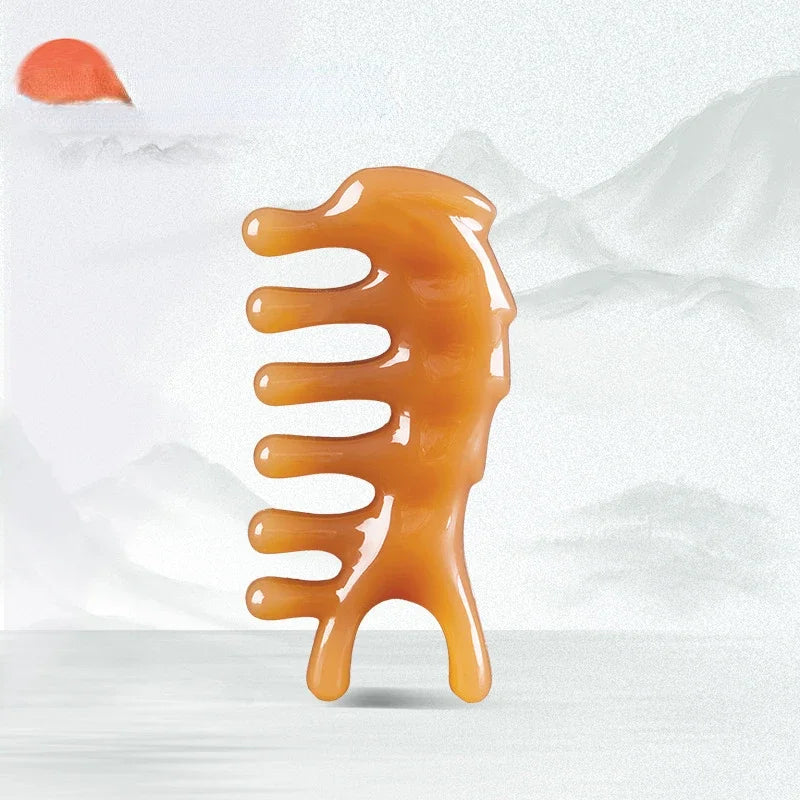 Premium Resin Face Lifting Gua Sha Tool - Y-shaped Fork Massage Plate for Facial Sculpting, Nose Massage, and Trigger Point