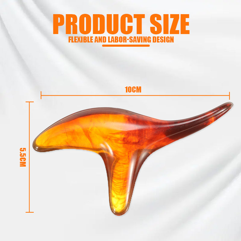 Premium Amber Resin Gua Sha Scraping Tool for Foot Massage and Relaxation, Antibacterial Beeswax Material, Ergonomic Handle,