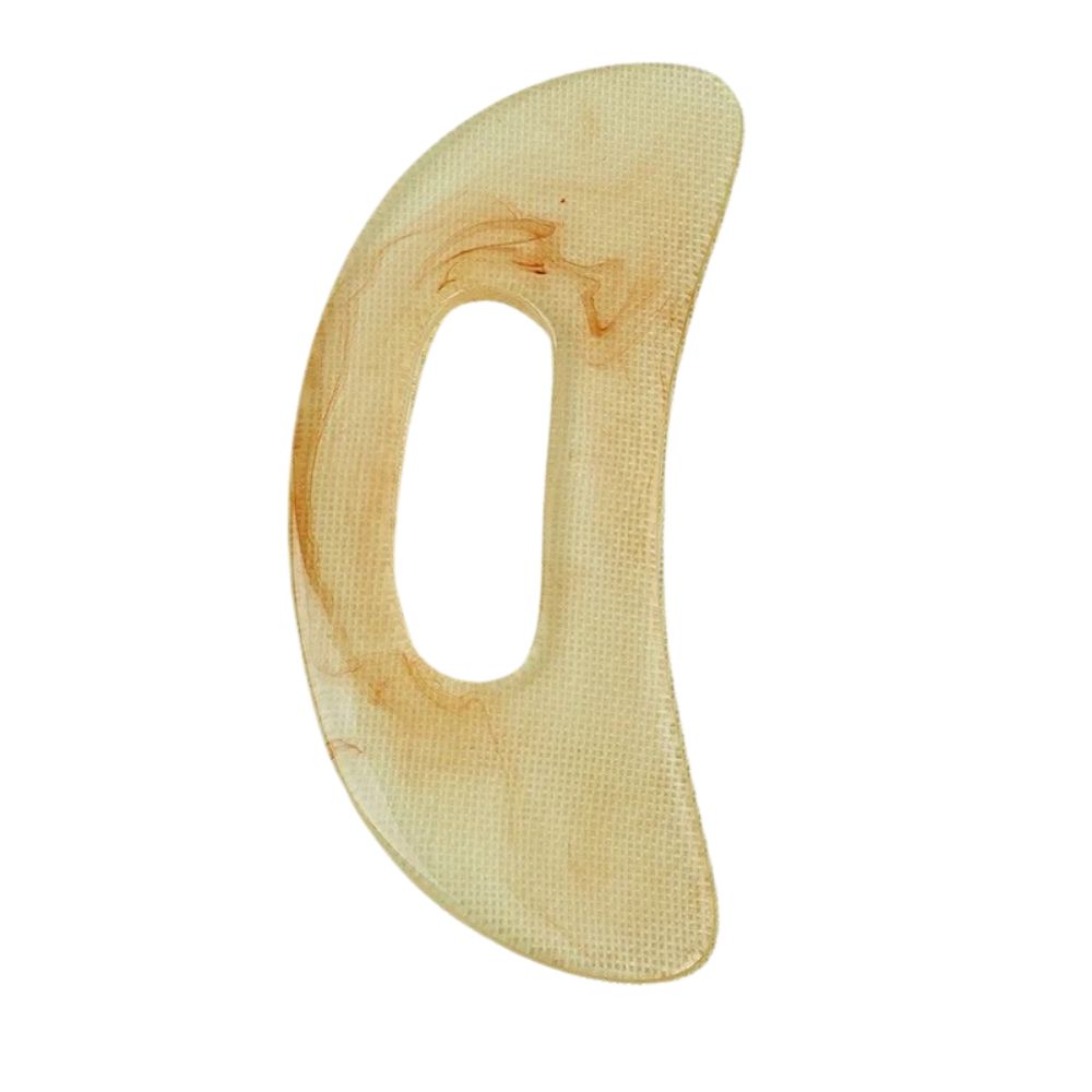 Premium Gua Sha Board Resin Massager Scraper for Face Neck Back Acupuncture Therapy - Yellow Green Beige - Massage Tool for 