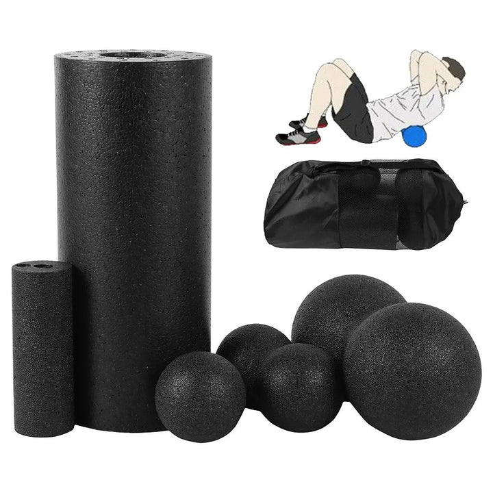 Premium Foam Roller Set for Muscle Recovery, Yoga, and Fascia Release, High-Density EPP Back Roller Massage Balls for Men & Women, 3/5 PCS Fitness Equipment for Flexibility and Pain Relief - StrengthXPhysiotherapy