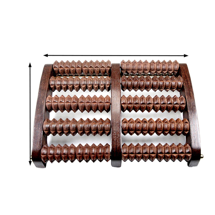 Premium Wooden Foot Massager Roller for Stress Relief & Plantar Fasciitis Pain Relief, Portable Acupressure Dual Massage 