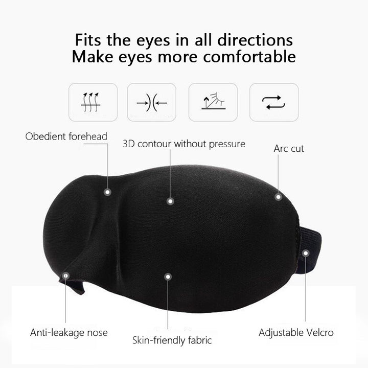 Premium 3D Sleep Mask – Soft Memory Foam Eye Mask for Sleep, Travel, and Migraine Relief – Blockout Light, Comfortable and 
