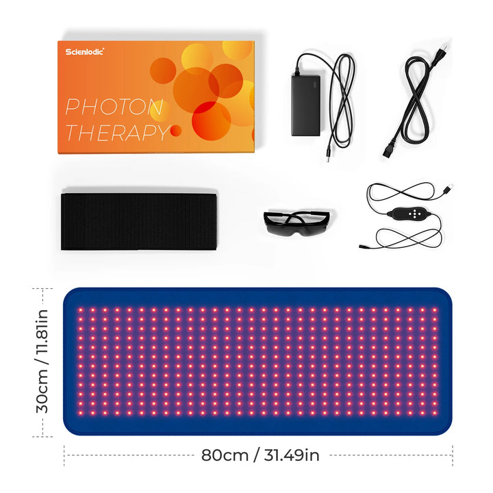 Premium Red & Infrared Therapy Belt for Body Pain Relief & Slimming – 660nm/850nm Large LED Heating Pad with 360 LEDs,  
