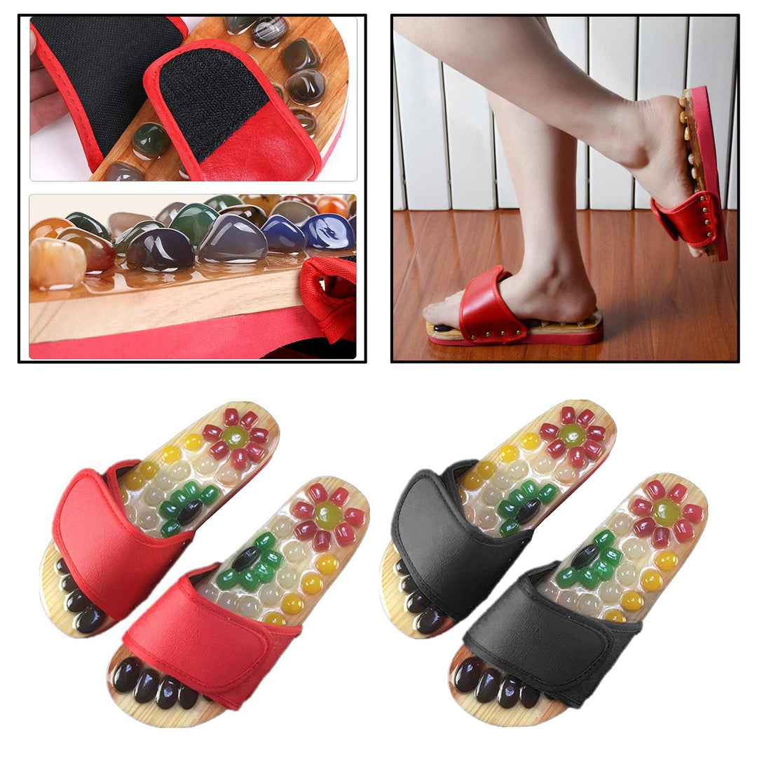Premium Reflexology Foot Massager Sandals - Adjustable Acupressure Slippers for Stress Relief and Comfort - Non-Slip EVA