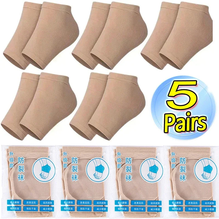 High-Quality Silicone Anti-Cracking Moisturizing Heel Socks - Relieve Heel Pain, Prevent Dry Skin Cracking, & Hydrating Spa 