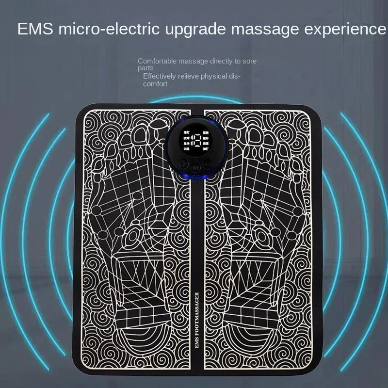 Premium Electric EMS Foot Massager Pad with Remote Control - Acupoint Stimulation, Pain Relief, Muscle Relaxation, 8 Modes,