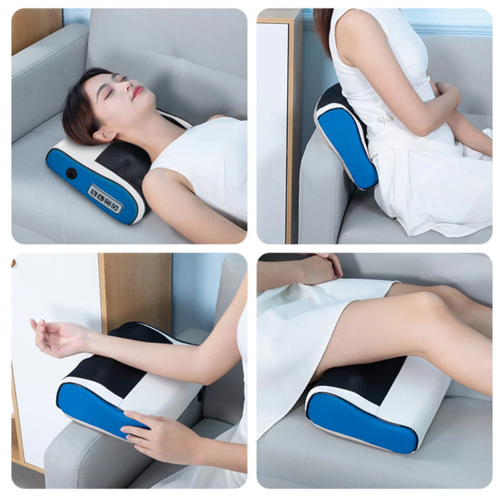 Premium Electric Massage Pillow for Back, Neck & Shoulder Relief – 3D Deep Tissue Nodes, Infrared Heating, Multiple Massage 